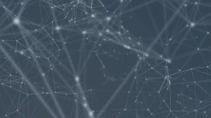 Animazione di reti di connessioni su sfondo nero