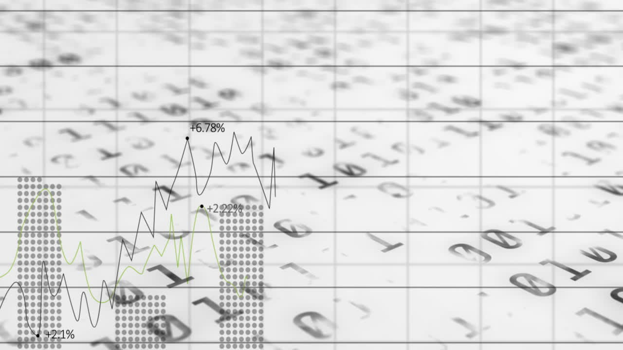 animación de la codificación binaria sobre el procesamiento de datos financieros