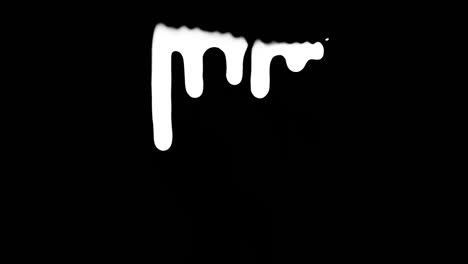 white ink dripping over black screen background