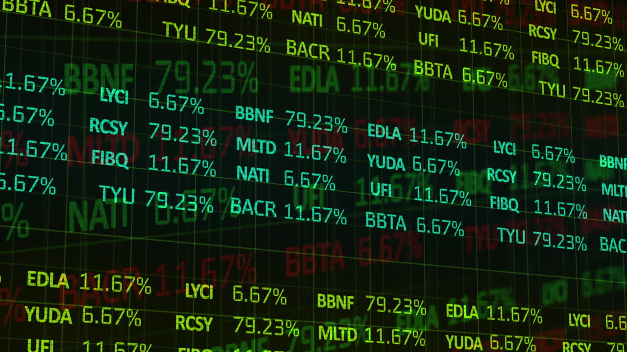 Animazione dell'elaborazione di statistiche e dati finanziari