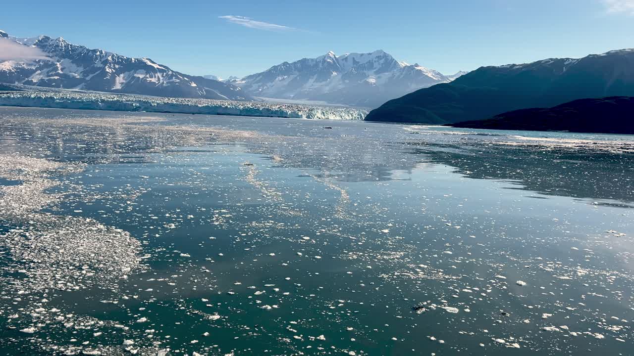 ice in bay near the hubbard glacier in alaska