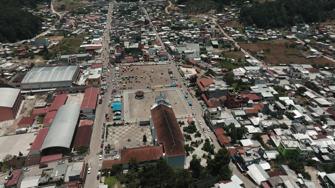 vista panorámica del paisaje de la ciudad indígena, chamula, chiapas, méxico