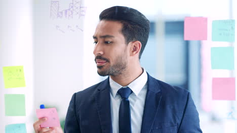 young business man brainstorming with a digital