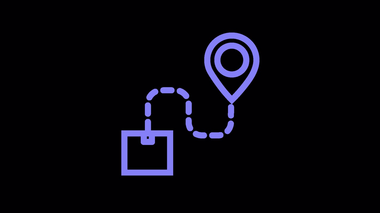 Package Tracking and Delivery Route Animation with Location Pin