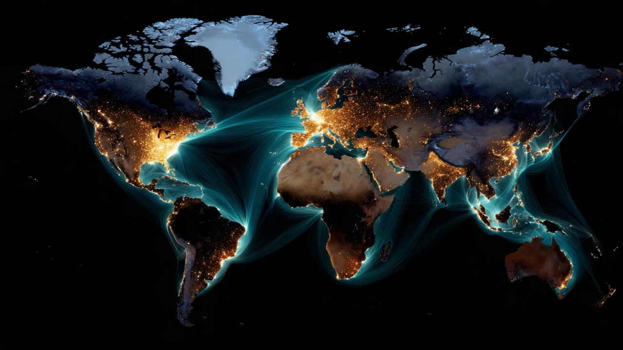 World Map of Global Maritime Trade Routes
