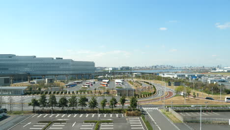 tokyo haneda airport area with tama river in background