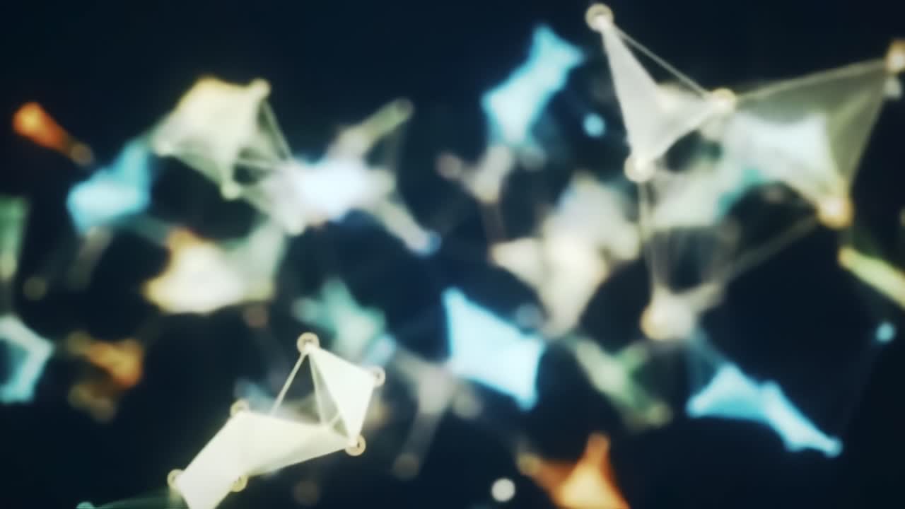 Abstract Representation of Interconnected Nodes and Networks in a Colorful Digital Space, Highlighting Complex Data Structures and Visual Dynamics