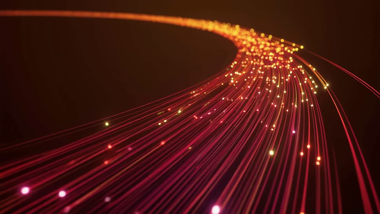 Dynamic Flow of Light Particles in Abstract Fiber Optic Network
