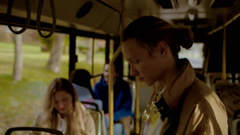 young man in the bus