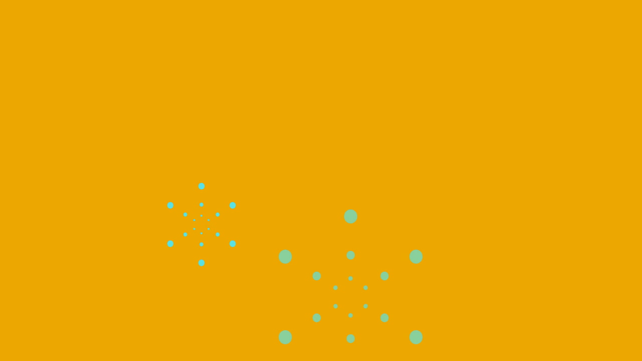 animación de fuegos artificiales verdes sobre un fondo naranja