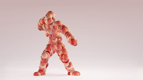 balls monster dancing clip isolated. loop animation, house dance, 3d render.