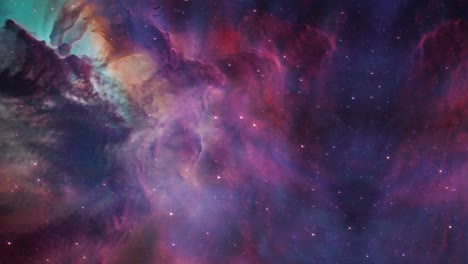 vuelo a través de la nebulosa espacial