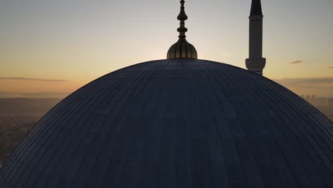 camlica mosque in the sunrise drone video uskudar istanbul turkey