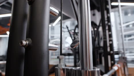 close-up view of gym equipment