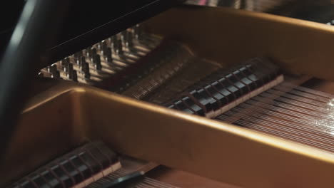 close up of piano inside