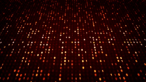 fondo de tecnología abstracta con cifras binarias rojas animación de código