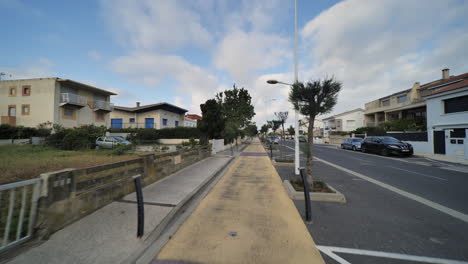 bicycle lan view from a bike moving forward day time carnon palavas les flots