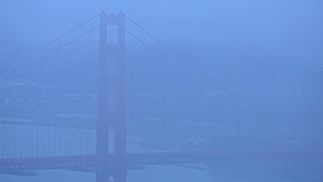 golden gate bridge pillars covered in fog, san francisco timelapse