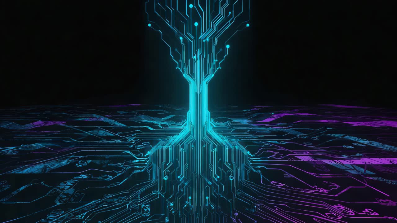 Futuristic Digital Circuit Board Background