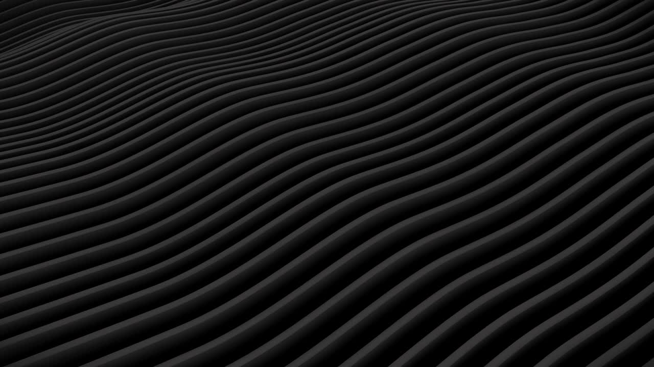 Abstract black curvy lines waving animation.