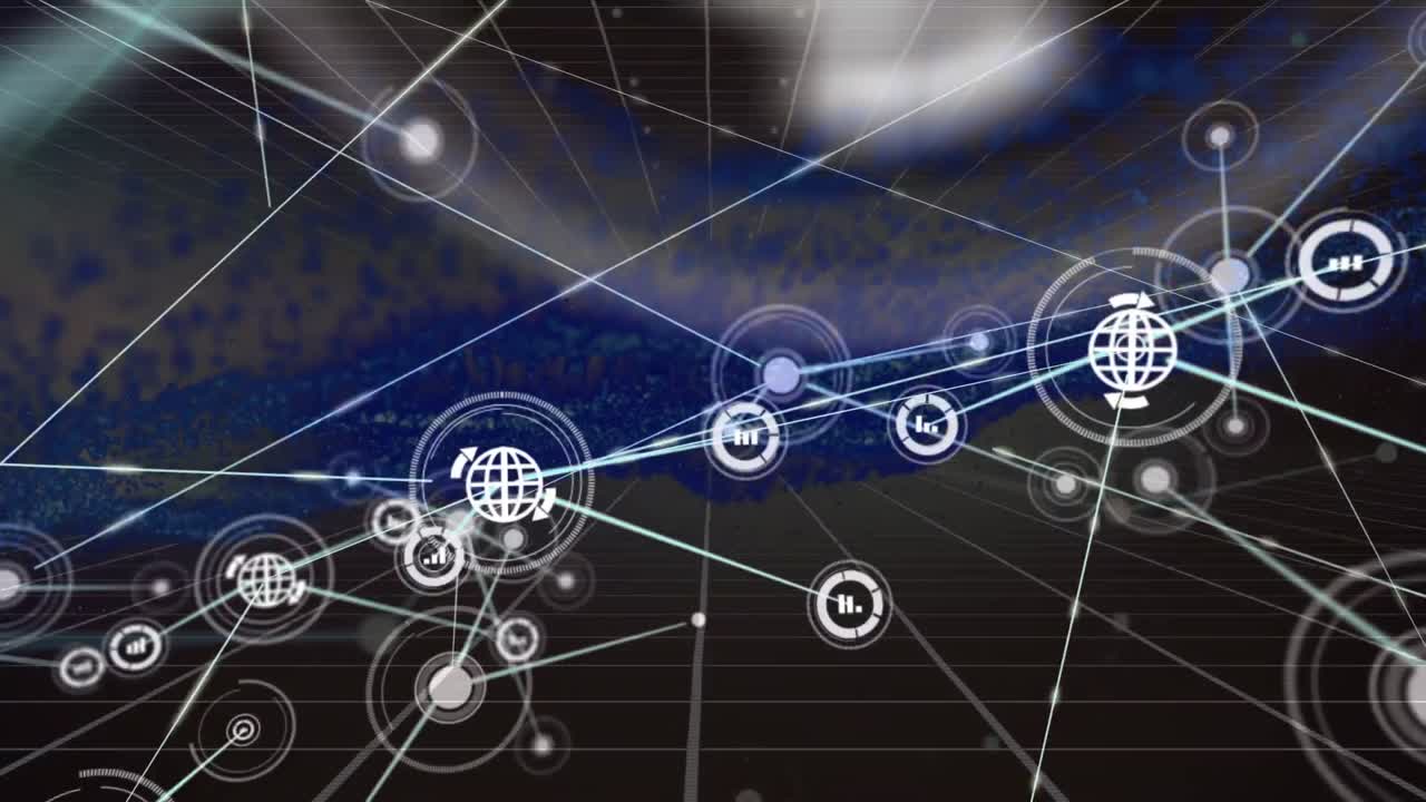 animación de la red de conexiones con iconos