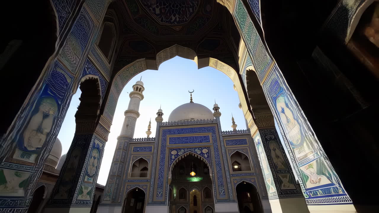 Ornate Islamic Architecture Interiors with Geometric Patterns and Tiled Designs