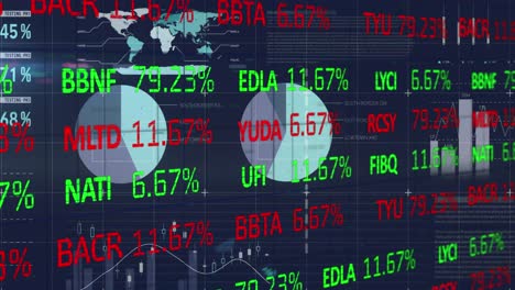 Animation-Des-Handelsbretts-über-Einer-Mehrfarbigen-Infografik-Schnittstelle-Vor-Abstraktem-Hintergrund