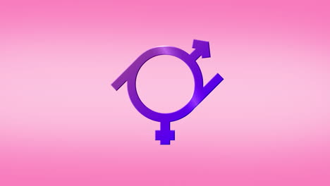 animation of purple gender fluid symbol on pink background