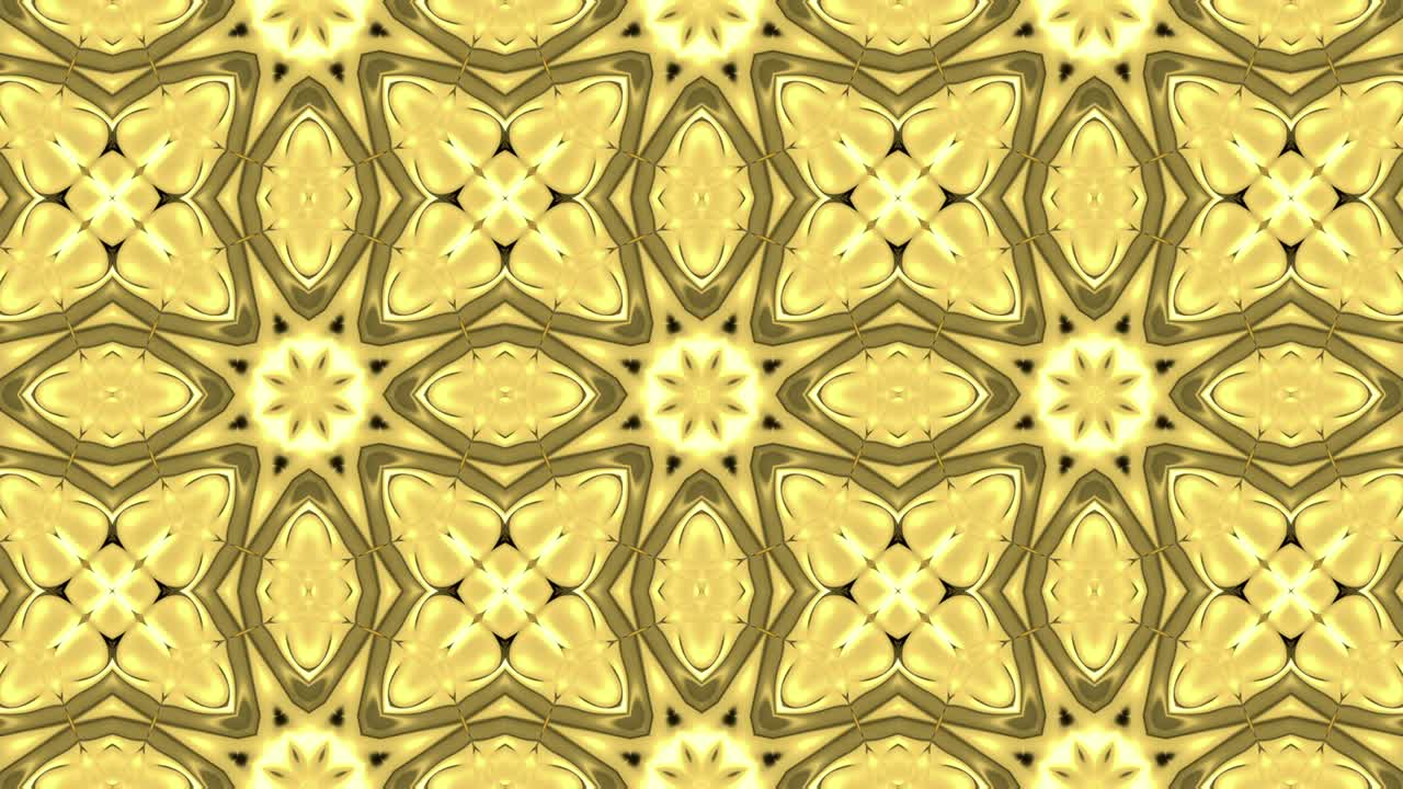 3d Looped abstract ornate decorative background. Hypnotic trendy kaleidoscope.