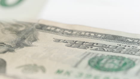 macro shot of american twenty dollar bill rotating slowly