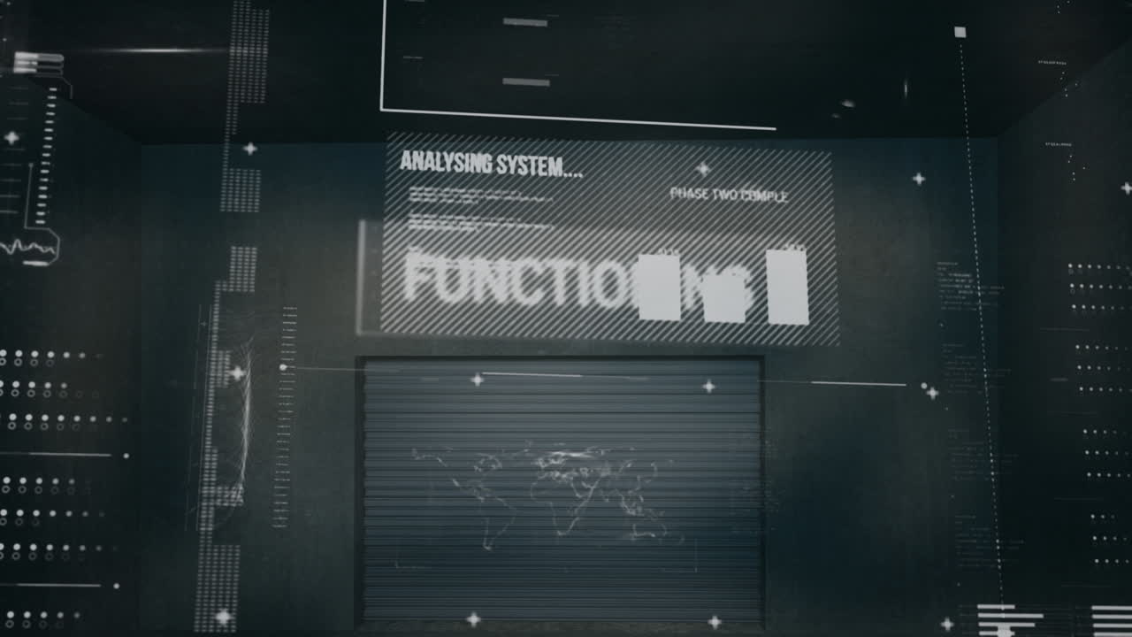 어두운 배경에서 데이터 처리의 애니메이션