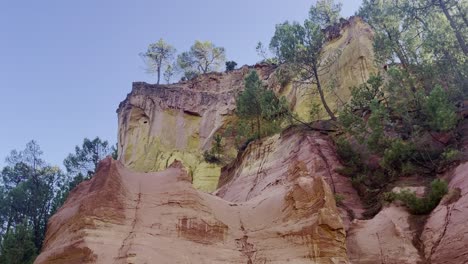 Ocher-rocks-in-France-with-the-setting-sun-in-the-evening