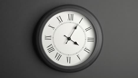 reloj latino en el lapso de tiempo en la pared gris oscuro