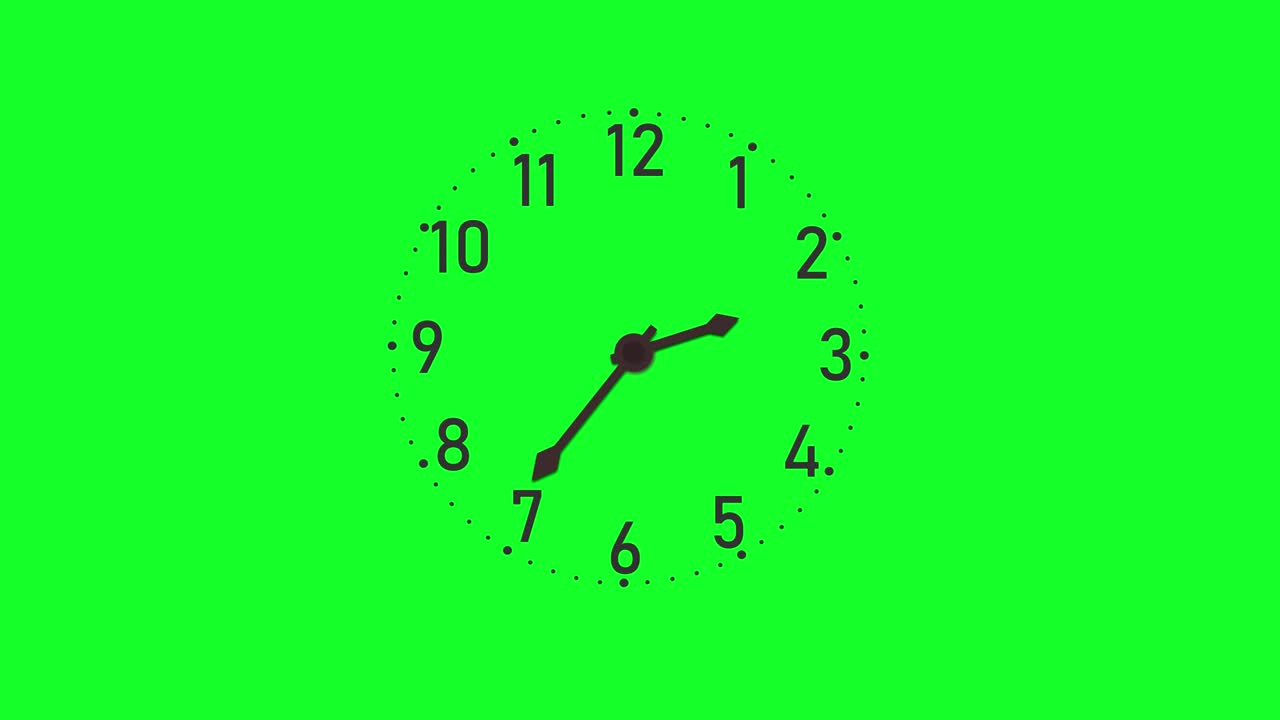 Timelapse clock on the green screen