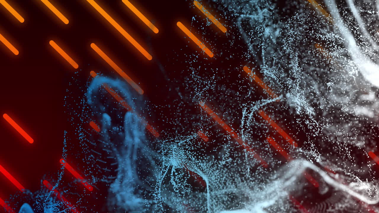 animación de luces brillantes en movimiento y ondas sobre un fondo negro