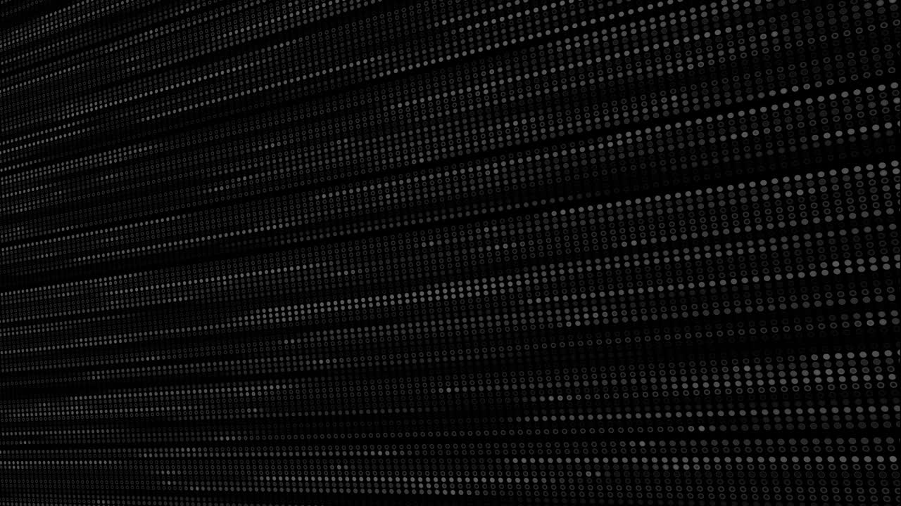 sfondo di punti di movimento astratti in grigio e nero per il canale alfa o matto. 4k