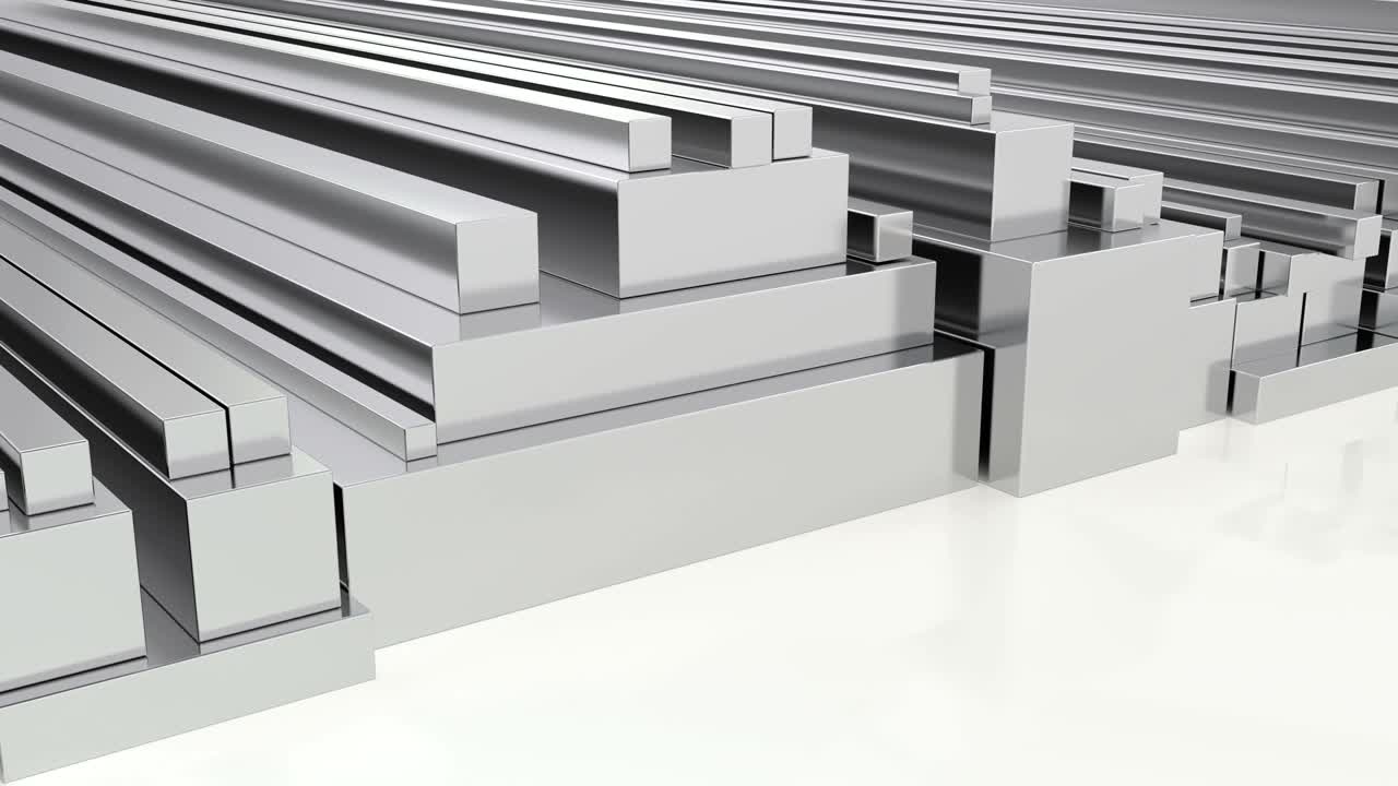 스 사각형 바의 스택, 루프 애니메이션, 3d 렌더링