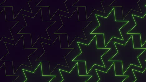 patrón de estrella de neón reluciente en fondo oscuro