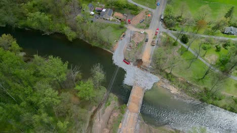 vista aérea de drones de la construcción de puentes