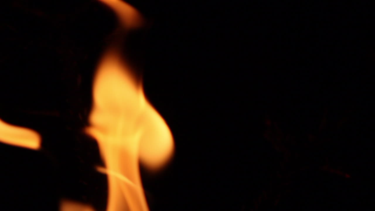 Flames burning on a black background