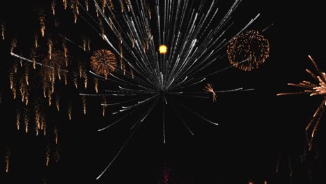 Fireworks-during-holidays,-Visual-effects.-Seamless-loop