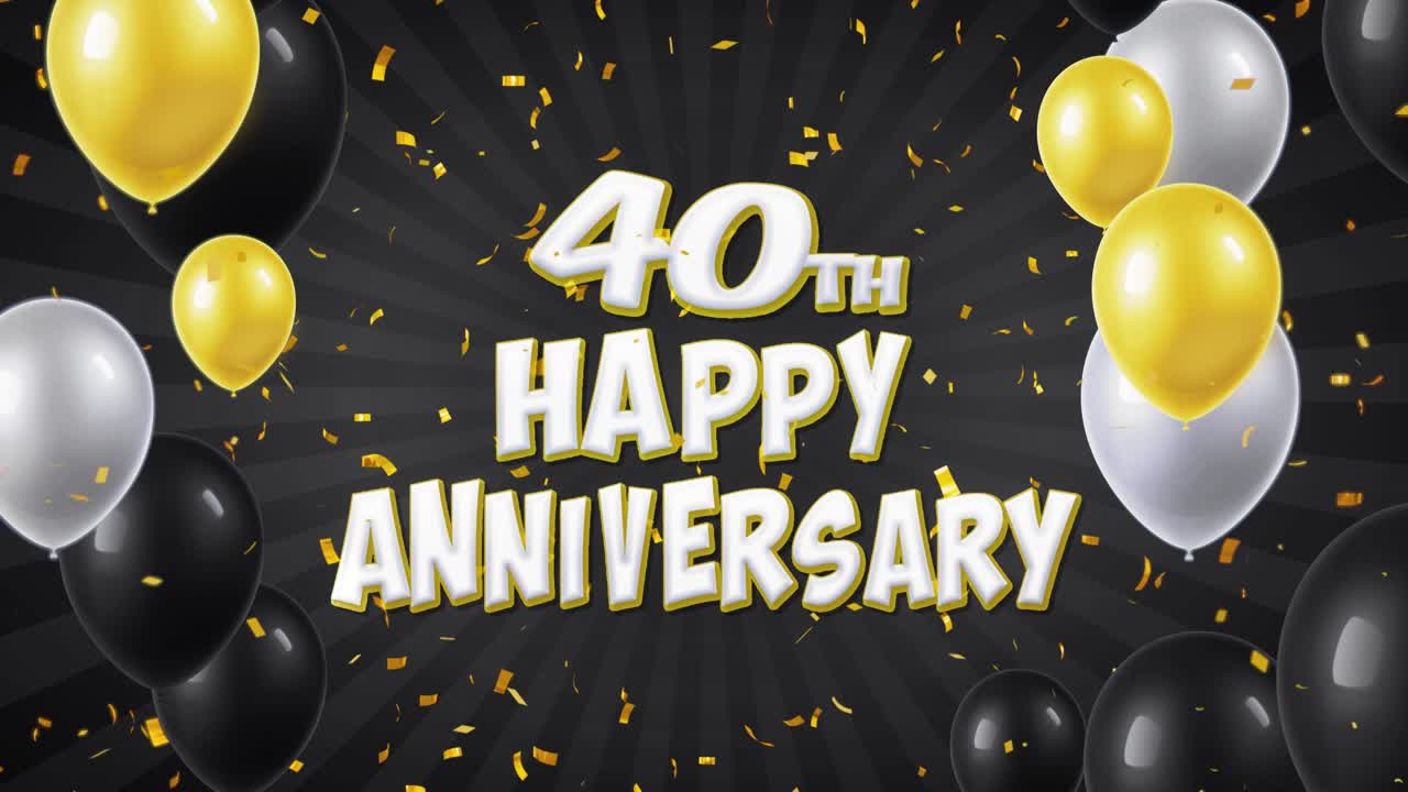 40th Anniversary Celebration with Balloons and Confetti