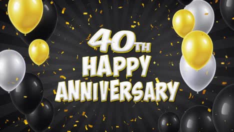 40th anniversary celebration with balloons and confetti