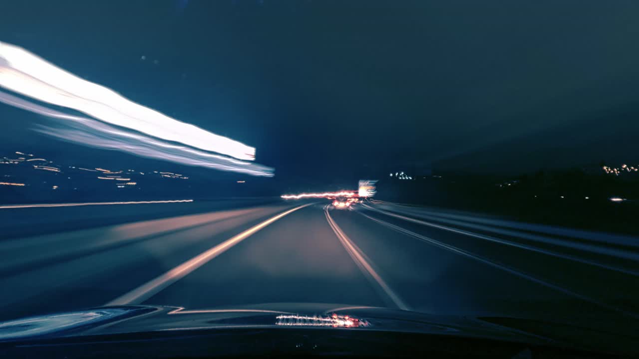 Time lapse Loop Driving at Night 4k