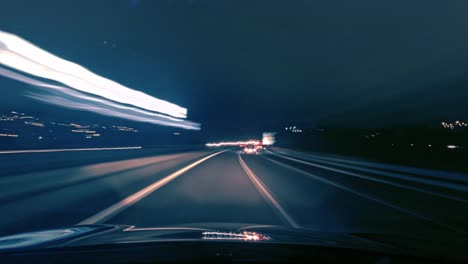 time lapse loop driving at night 4k