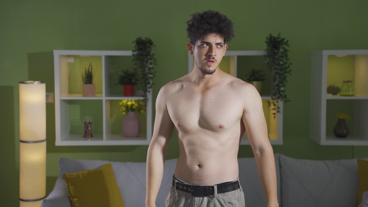 retrato de un joven deprimido.