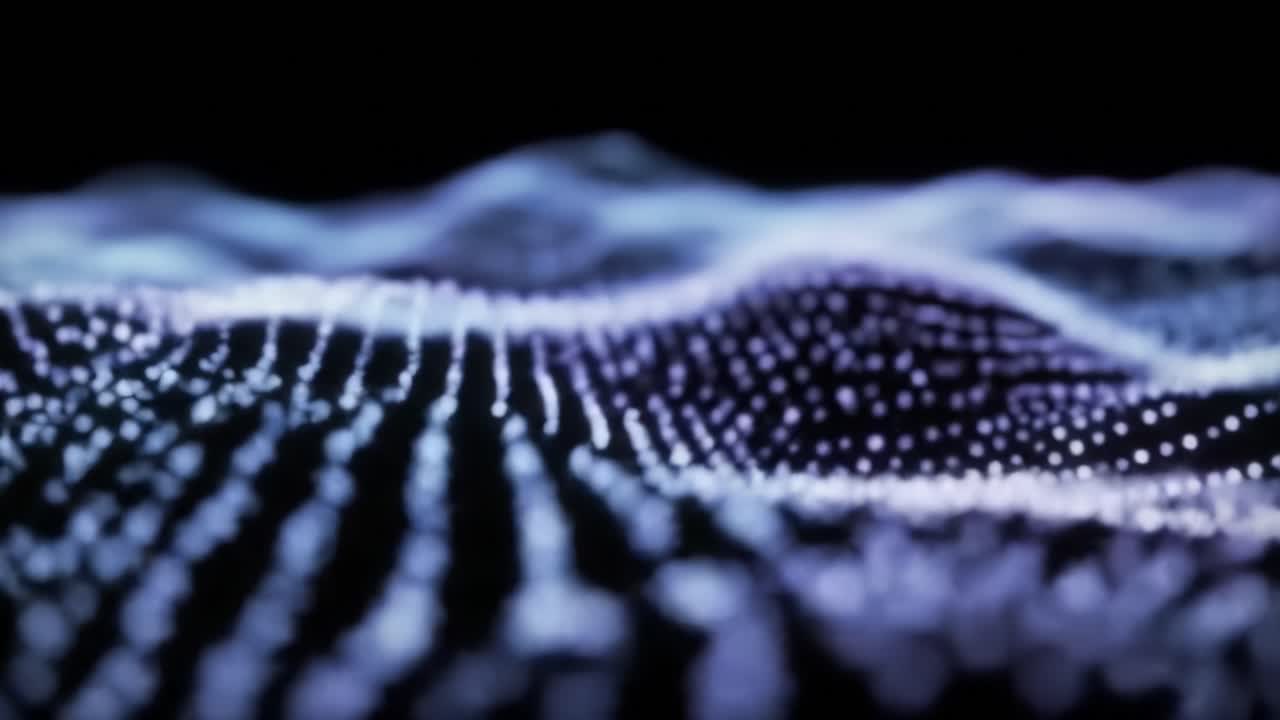 A Captivating Visualization of Dynamic Light Patterns Displaying an Abstract Representation of Waveforms and Digital Concepts in a Dark Environment