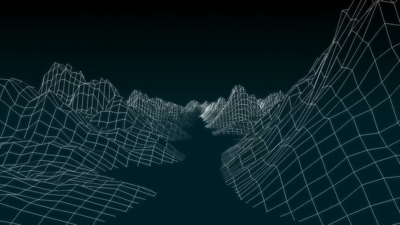 Digitally generated video of mountain