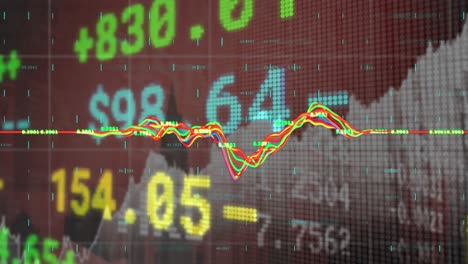 animación del procesamiento de datos financieros a través de la red