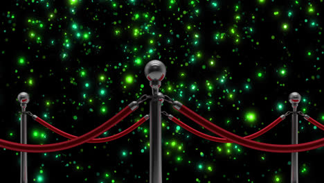 animación de puntos brillantes de luz que caen sobre el fondo de la alfombra roja